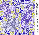 tropical seamless pattern.... | Shutterstock .eps vector #2087631043