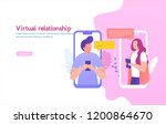 people chatting in the... | Shutterstock .eps vector #1200864670