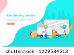 online delivery service concept ... | Shutterstock .eps vector #1229584513