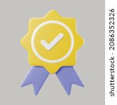 3d icon certificate badge... | Shutterstock .eps vector #2086352326