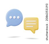 3d chat bubble icon vector... | Shutterstock .eps vector #2086353193