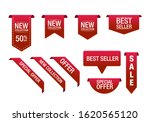 red ribbon promotional labels... | Shutterstock .eps vector #1620565120