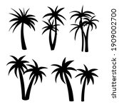 coconut tree palm set icon in... | Shutterstock .eps vector #1909002700