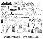 Mountain Doodle Banner Icon....