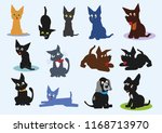 cute cartoon cats and dogs... | Shutterstock .eps vector #1168713970