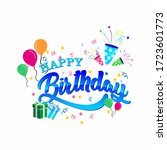 happy birthday typography... | Shutterstock .eps vector #1723601773