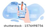 smartphone screen with male... | Shutterstock .eps vector #1576498756