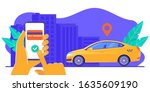 car sharing  mobile app for... | Shutterstock .eps vector #1635609190