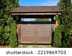 Old Fashioned Wooden Gate With...