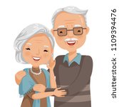 elderly couple smiling. old... | Shutterstock .eps vector #1109394476