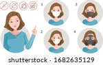 woman pointing gesture. four... | Shutterstock .eps vector #1682635129