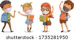 back to school for new normal... | Shutterstock .eps vector #1735281950