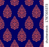 seamless damask pattern with... | Shutterstock .eps vector #1787305373