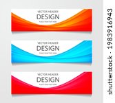 set of horizontal wave banners... | Shutterstock .eps vector #1983916943