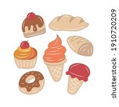 sweets and bakery vector... | Shutterstock .eps vector #1910720209
