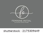 fo handwriting logo with circle ... | Shutterstock .eps vector #2175309649
