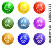 eye palm icons vector 9 color... | Shutterstock .eps vector #1288019353