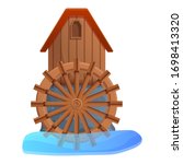Old Water Mill Icon. Cartoon Of ...