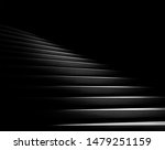 Black Background. Stone Stairs...