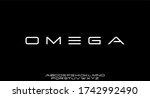omega futuristic modern font... | Shutterstock .eps vector #1742992490