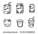set of milk vector illustration ... | Shutterstock .eps vector #2132108833