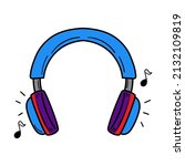 hand drawn headphone vector... | Shutterstock .eps vector #2132109819