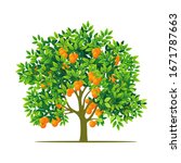 orange tree with white... | Shutterstock .eps vector #1671787663
