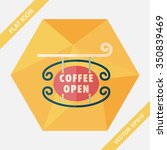 coffee shop signs flat icon... | Shutterstock .eps vector #350839469
