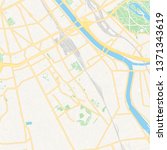 printable map of ivry sur seine ... | Shutterstock .eps vector #1371343619