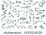 hand drawn arrows doodle... | Shutterstock .eps vector #1929214220