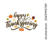 happy thanksgiving day vector... | Shutterstock .eps vector #2069990789