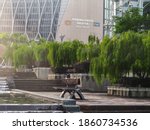 Small photo of Putrajaya , Malaysia - November 15, 2020 : Leisurely and peaceable park in front of The Ministry of Finance. Federal administration office for treasury, monetary, budget and tax policy.