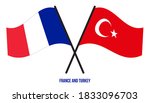 france and turkey flags crossed ... | Shutterstock .eps vector #1833096703