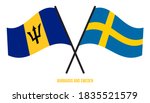 barbados and sweden flags... | Shutterstock .eps vector #1835521579