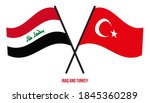 iraq and turkey flags crossed... | Shutterstock .eps vector #1845360289