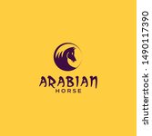 arabian horse logo idea design... | Shutterstock .eps vector #1490117390