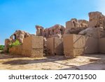 Small photo of Kyr Kyz (40 girl fortress), an early medieval palace or caravanserai in Termez, Uzbekistan. Built in the 9th century. Some believe it was a fortress