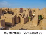 Small photo of Kyr Kyz (Fortress of 40 girls), an early medieval palace or caravanserai in Termez, Uzbekistan. Built in the 9th century. The building was two-storey, with numerous rooms, halls and arched passages