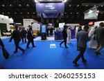 Small photo of Dubai, UAE - October 12, 2021: Exhibitor booth view at 'Middle East Rail 2021' - the largest trade event for the railway and metro industries in the Middle East, North Africa and South Asia region.