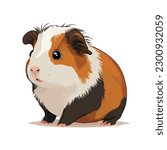 Vector Cute Guinea Pig Cartoon...