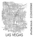 Las Vegas city map poster. Nevada map in a minimalist style. The image focuses on the streets of the city and other land-based features, including water, railroads, roads, etc.