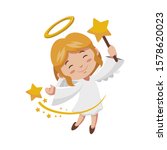 cute christmas angel. vector... | Shutterstock .eps vector #1578620023