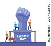 happy labor day. people... | Shutterstock .eps vector #2027418560