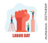 happy labor day. people... | Shutterstock .eps vector #2027418569