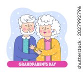 happy grandparent's day.... | Shutterstock .eps vector #2027992796
