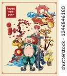 chinese new year with pig and... | Shutterstock .eps vector #1246846180