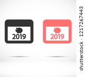 calendar 2019 icon vector | Shutterstock .eps vector #1217267443