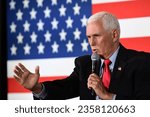 Small photo of Bedford, N.H. USA - Aug. 5, 2023: Former Vice President Mike Pence speaks during an event sponsored by Polaris National Security.