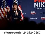 Small photo of Manchester, N.H., USA - Jan. 19, 2024: Former U.N. Ambassador Nikki Haley speaks at a rally four days before the New Hampshire primary.