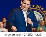 Small photo of Nashua, N.H., USA -- Jan. 19, 2024: Florida Gov. Ron DeSantis speaks to supporters four days before the New Hampshire presidential primary.